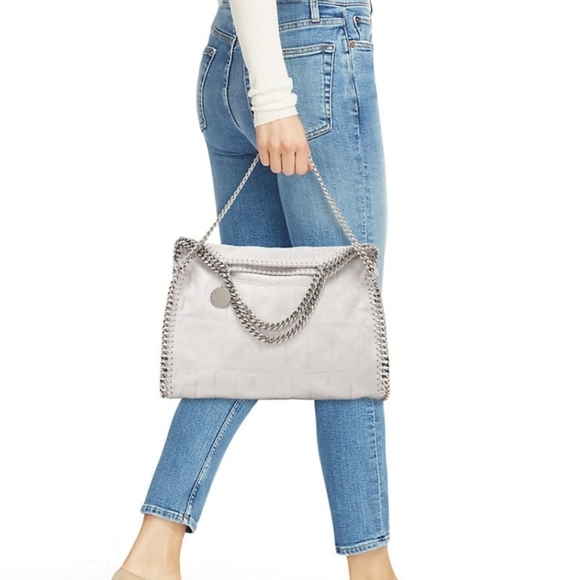 Stella McCartney Falabella Croc-Embossed Shoulder Bag Grey - Picture 11 of 13